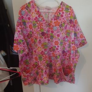 Peaches Uniform scrub top